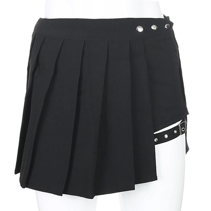Women Plaid Gothic Half Skirt