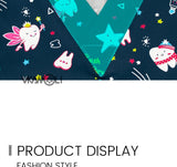 Close-up of Cartoon Print Scrub Top with V collar and playful dental-themed designs by vkamoli