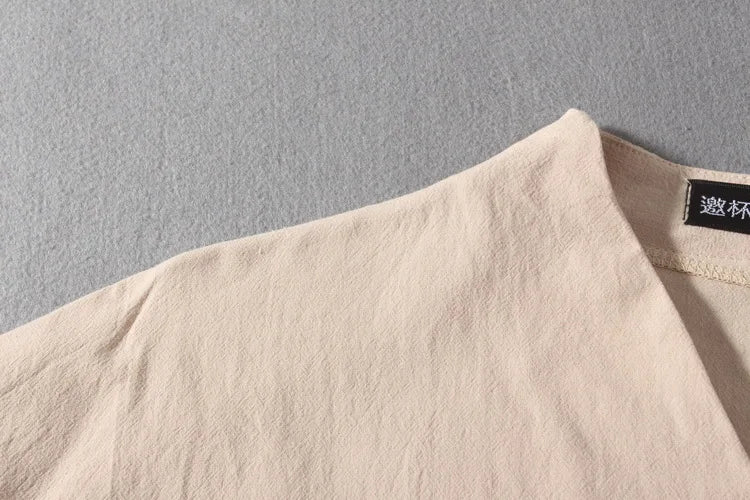 Men's Plus Size Linen Tracksuit Set