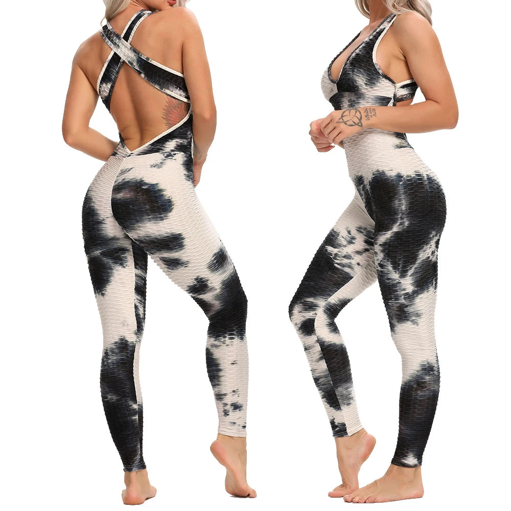 FlexFemme™ – Backless Halter Fitness Jumpsuit (Breathable, Sculpting & Supportive)