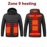 Men Heated Hooded Winter Parka