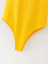 Women Solid Bodycon Club Bodysuit