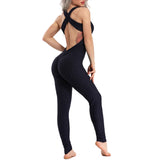 GymHalo™ – Backless Halter Skinny Jumpsuit (Fitness-Focused, Breathable & Bold)