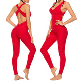 FlexFemme™ – Backless Halter Fitness Jumpsuit (Breathable, Sculpting & Supportive)