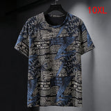 Men's Oversized Letter Print T-Shirt – 9XL/10XL