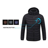 Men Heated Hooded Winter Parka