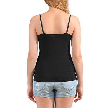 Back view of the ShapeEase™ camisole in black, featuring adjustable straps and a fitted design, perfect for comfort.