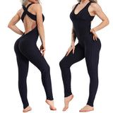 FlexFemme™ – Backless Halter Fitness Jumpsuit (Breathable, Sculpting & Supportive)