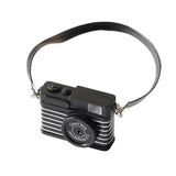 Mini camera for dollhouses, 1/12 scale, black design, perfect baby photography prop, suitable for ages 0-12 months.