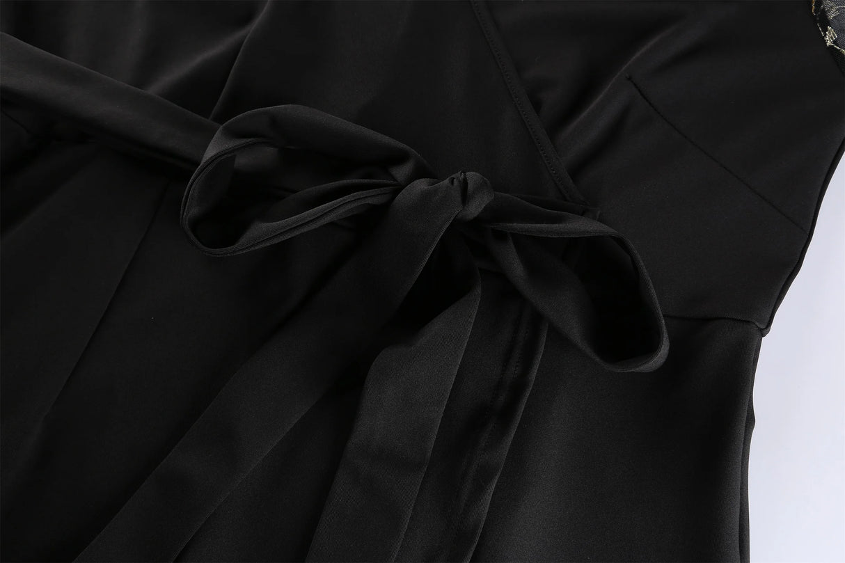 Women Mesh Sleeve Party Dress