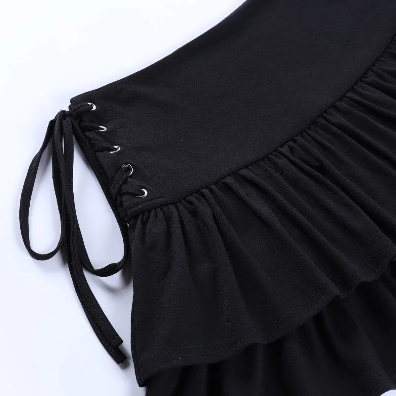 Women Goth Bandage Mini Skirt