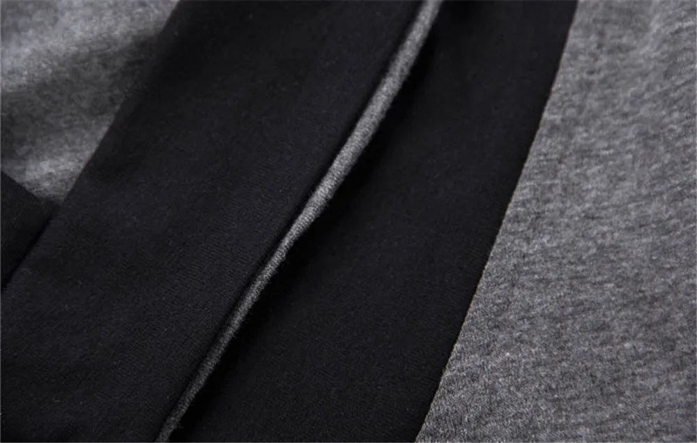 Men's Plus Size Patchwork V Neck T-Shirt – Black