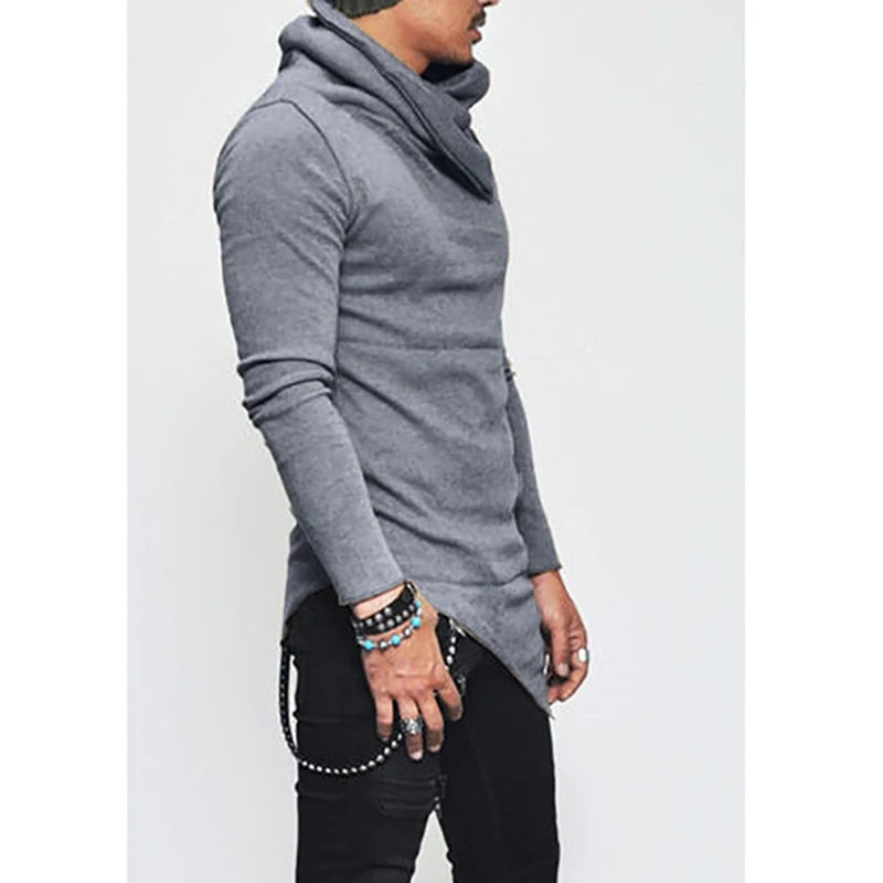 Men's Plus Size 5XL Hoodie – Turtleneck Sweatshirt