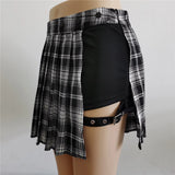 Women Plaid Gothic Half Skirt