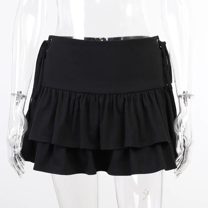 Women Goth Bandage Mini Skirt