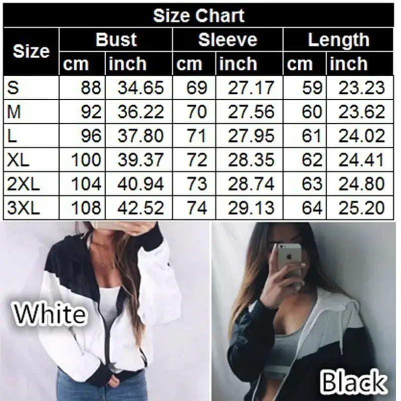 Women Plus Size Patchwork Hooded Sport Jacket