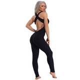 GymHalo™ – Backless Halter Skinny Jumpsuit (Fitness-Focused, Breathable & Bold)