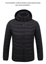 Men Heated Hooded Winter Parka