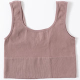RibSculpt™ seamless ribbed camisole in mauve, designed for women, perfect for fitness and casual wear.