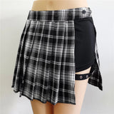 Women Plaid Gothic Half Skirt