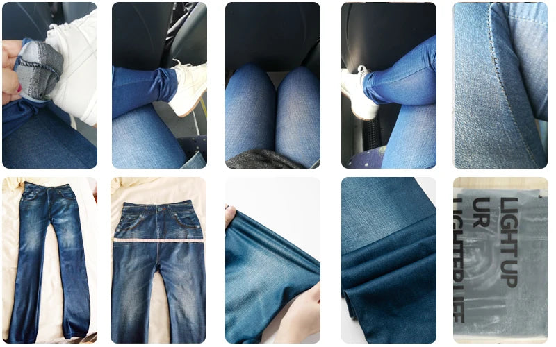 Women Printed Denim Leggings