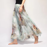 Women Boho Chiffon Long Skirt