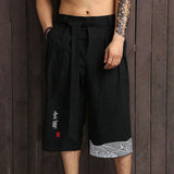 Men Hanfu Print Cropped Pants