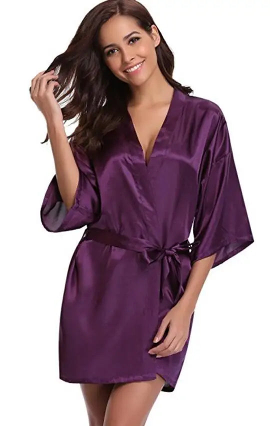Women Silk Kimono Bridesmaid Robe