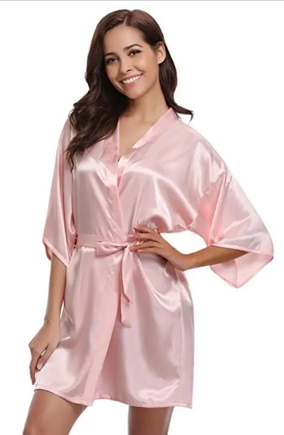 Women Silk Kimono Bridesmaid Robe