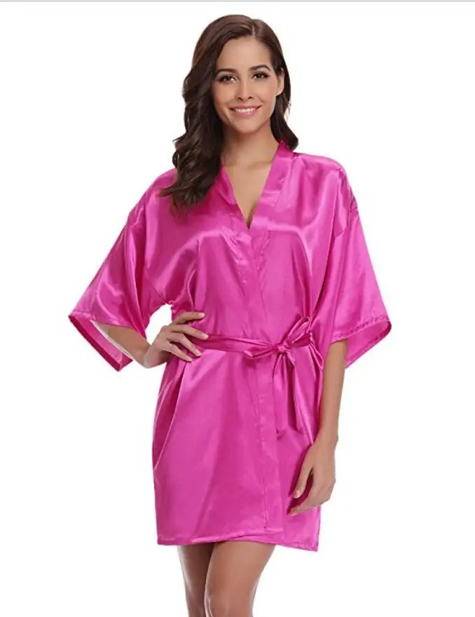 Women Silk Kimono Bridesmaid Robe
