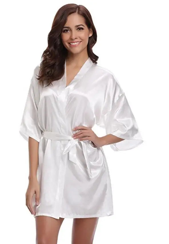 Women Silk Kimono Bridesmaid Robe
