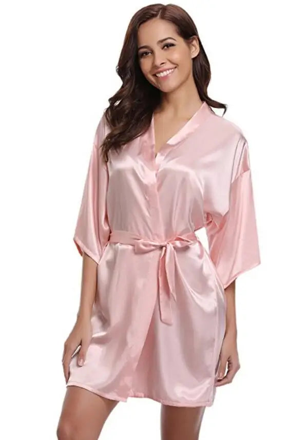 Women Silk Kimono Bridesmaid Robe