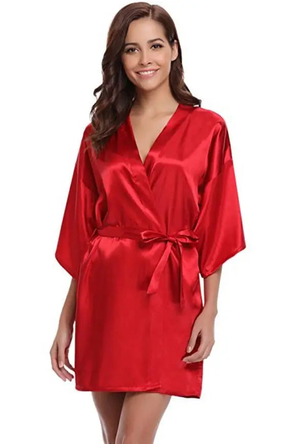 Women Silk Kimono Bridesmaid Robe