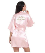 Light pink satin robe for Mother of the Bride, elegant and stylish, perfect for wedding preparations.