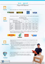 Payment and shipping information with delivery times and order return policies for We Best buyers.