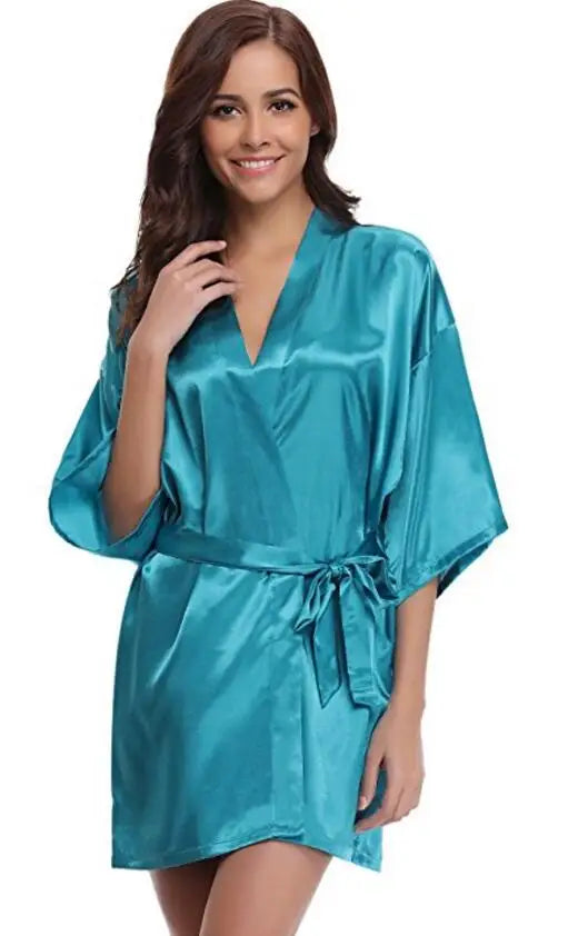 Women Silk Kimono Bridesmaid Robe