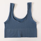 RibSculpt™ seamless ribbed camisole in blue, wireless, fitness-ready, made from nylon and spandex.