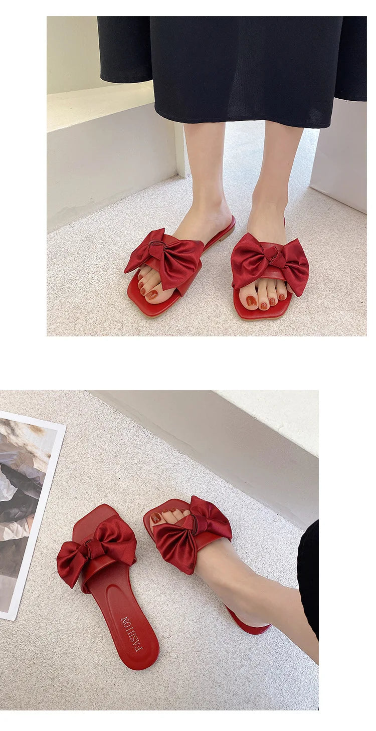 Bow Platform Flat Slippers – Summer 2025