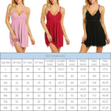 Women Plus Size Lace Nightgown Sexy Deep V Sleepwear