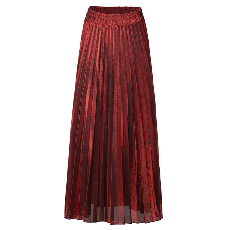 Women Gold Swing Maxi Skirt