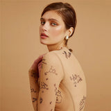 Women Slim Print Party Bodysuit