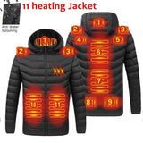Men Heated Hooded Winter Parka