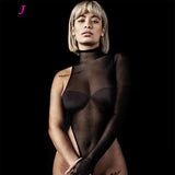 Sexy Black Mesh Bodysuit – See-Through Thong