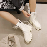 Women Patent Leather Platform Ankle Boots – High Heel Autumn Winter