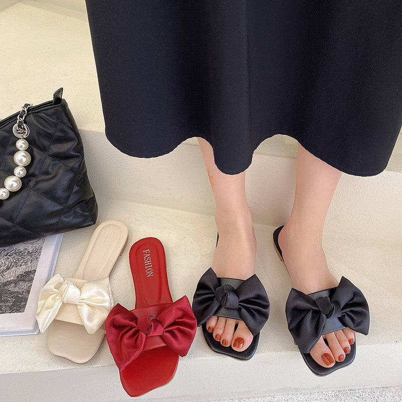 Bow Platform Flat Slippers – Summer 2025