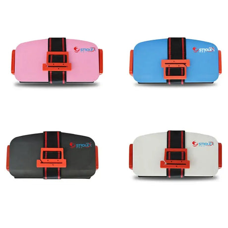 Minifold Portable Baby Car Seat Safety in pink, blue, black, and white colors, designed for ages 1-6 years.