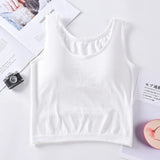 KnitMuse™ white knitted padded camisole for women, soft fabric summer vest, elegant lingerie style.