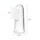 Soft silicone training toothbrush for babies, 5.5cm tall, designed for gentle oral care in infants and toddlers.