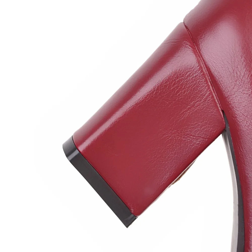 Women Side Zipper Mid-Heel Ankle Boots – Winter Casual Shoes