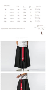 Men Wide Leg Hanfu Pants